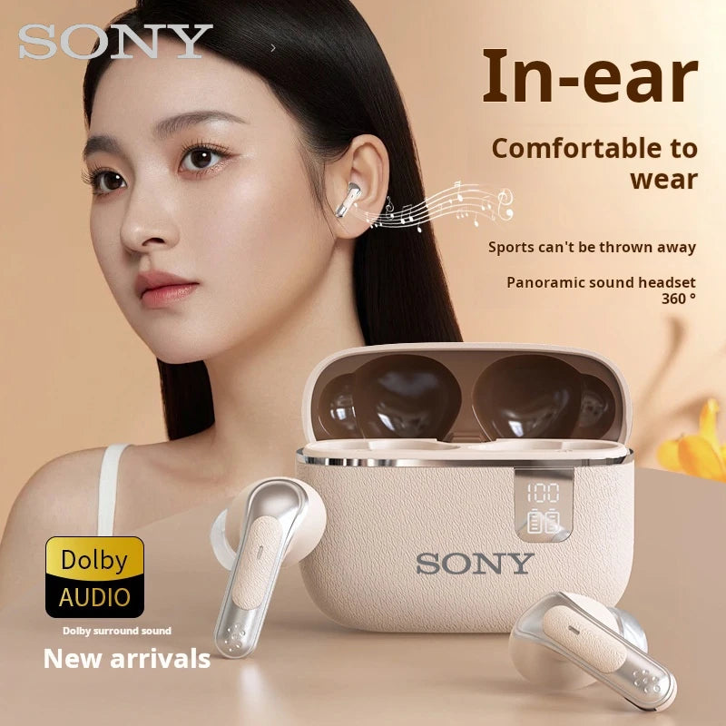 Original Sony NE109 Bluetooth Earphones TWS HIFI Mic Headset Wireless Earbuds Sports Headphones Display Gaming Earphones Cable