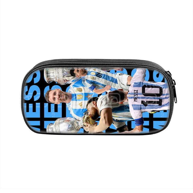 3 pcs set Football Star Child School Backpack with Lunch Bags Pencil Bags School Bags For M-Messis Boys Girls Best Gift
