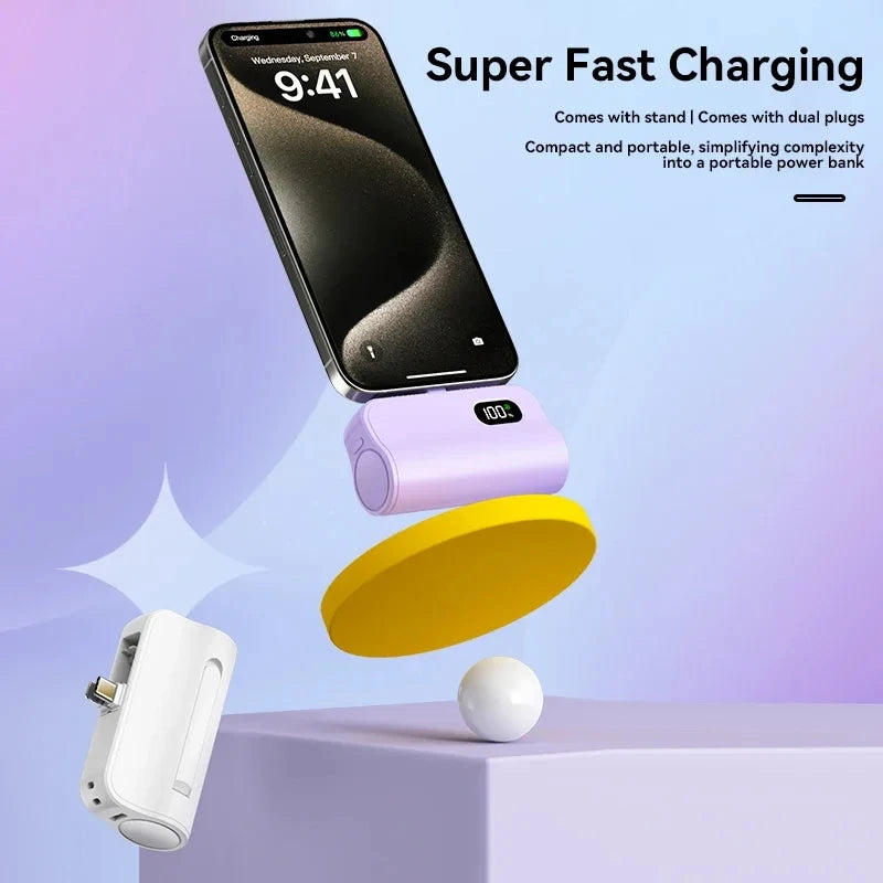 Mini Power Bank 50000mAh 2-in-1 Large Capacity Digital Display Portable Fast Charging External Battery for Iphone Samsung Xiaomi - iBrightCS