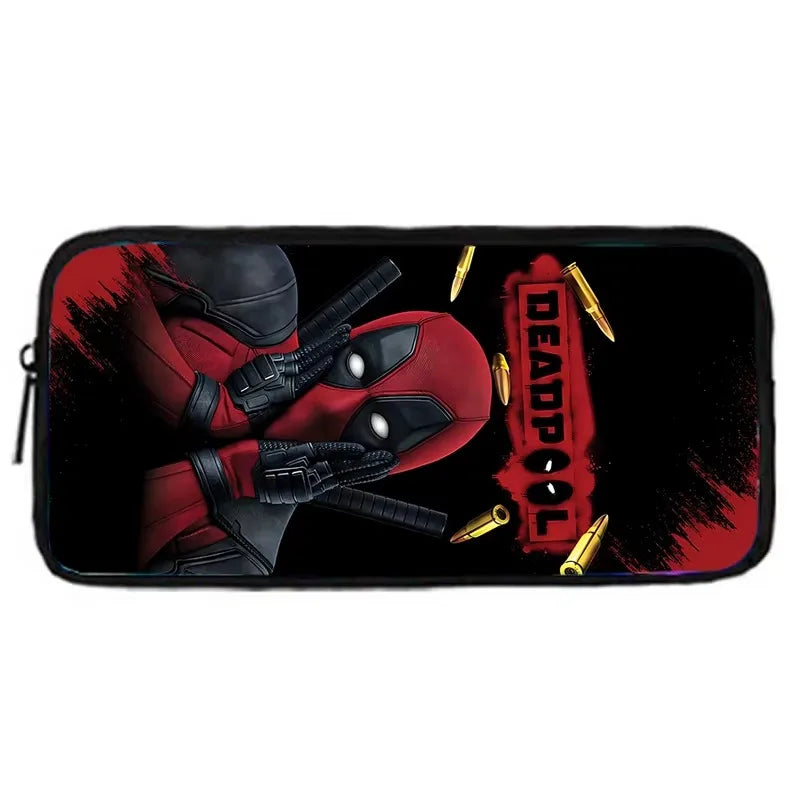 3 pcs set Deadpools Super Heroes Child School Backpack with Lunch Bags ,Pencil Bags ,School Bags for Boys Girls Best Gift