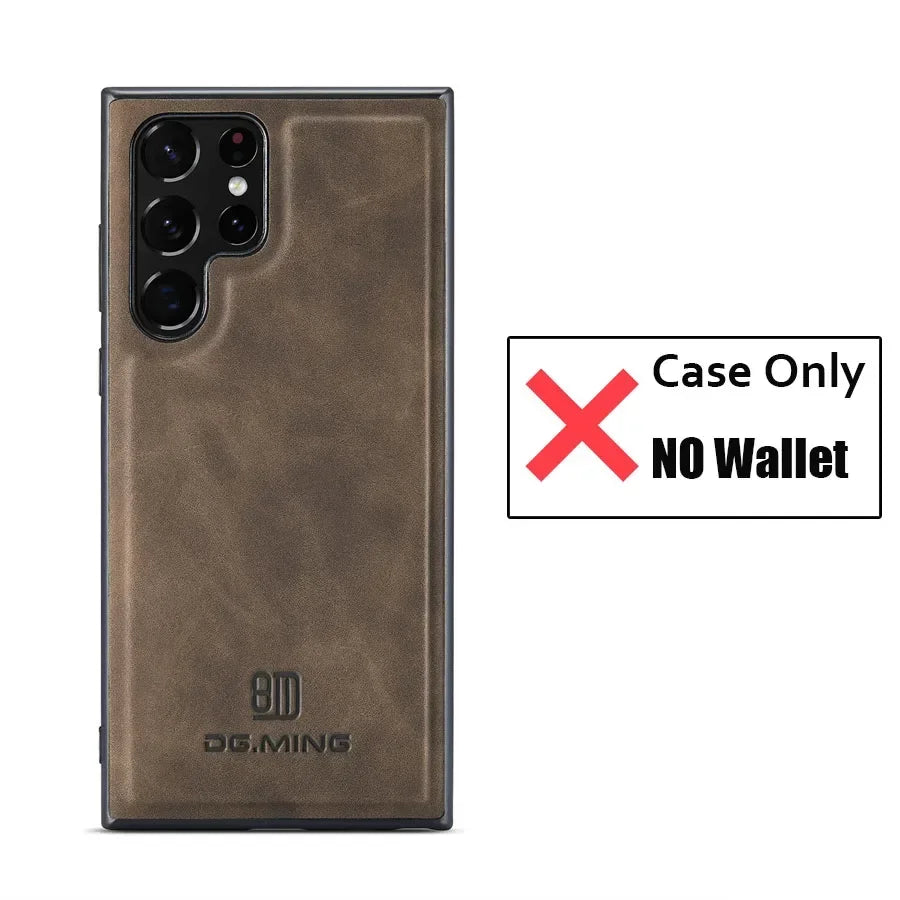 Luxury Magnetic Leather Wallet Case - Samsung Galaxy S25 Ultra S24 S23 S20 S21 S22 Plus Note 20
