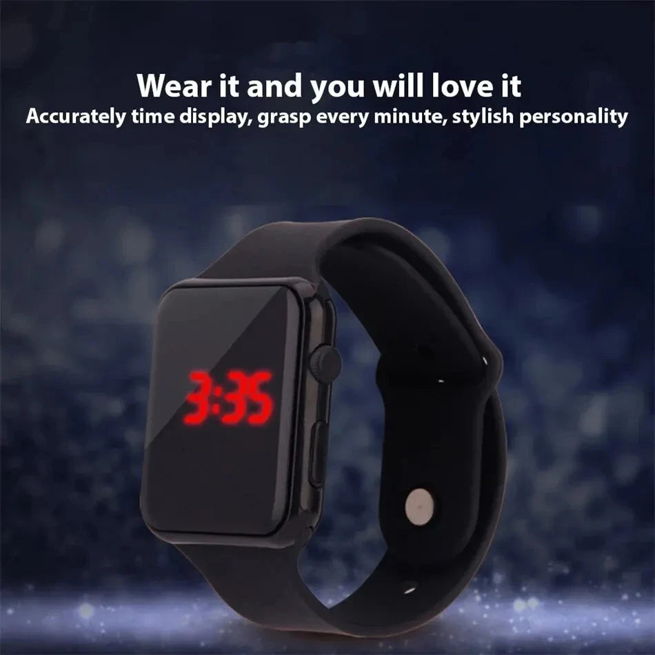 Simple Digital Watch for Men Women Fashion Sport LED Electronic Watch Black Silicone Wristband Casual Mens Watch Reloj Hombre - iBrightCS
