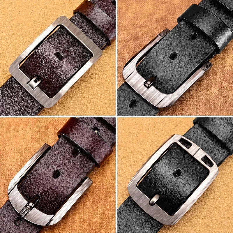 New Trend Men's High Quality Buckled Jeans Leather Casual Belt Business Cowboy Belt Men's Fashion Designer