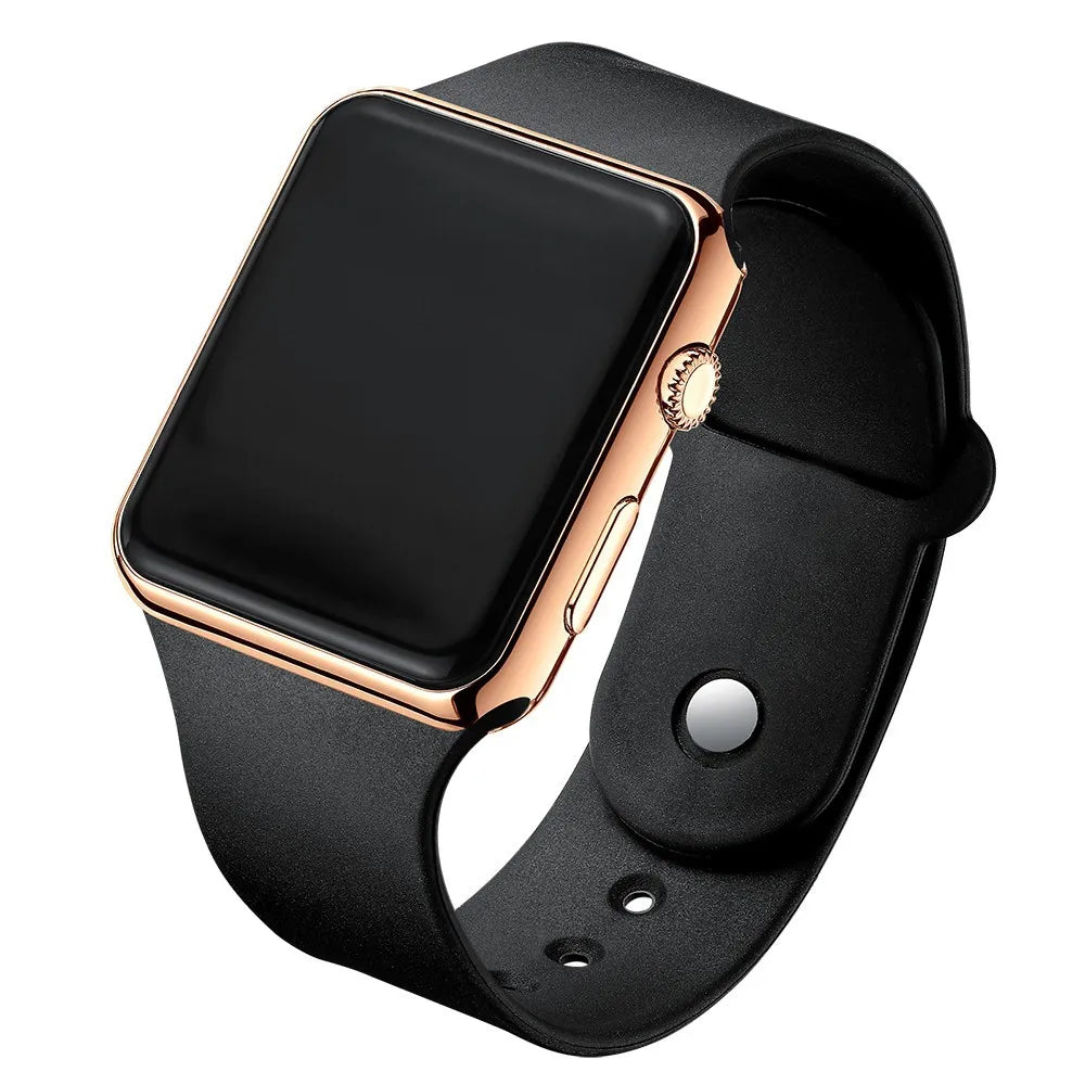Simple Digital Watch for Men Women Fashion Sport LED Electronic Watch Black Silicone Wristband Casual Mens Watch Reloj Hombre - iBrightCS