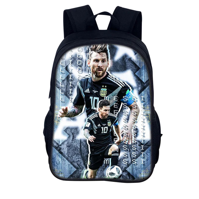 3 pcs set Football Star Child School Backpack with Lunch Bags Pencil Bags School Bags For M-Messis Boys Girls Best Gift