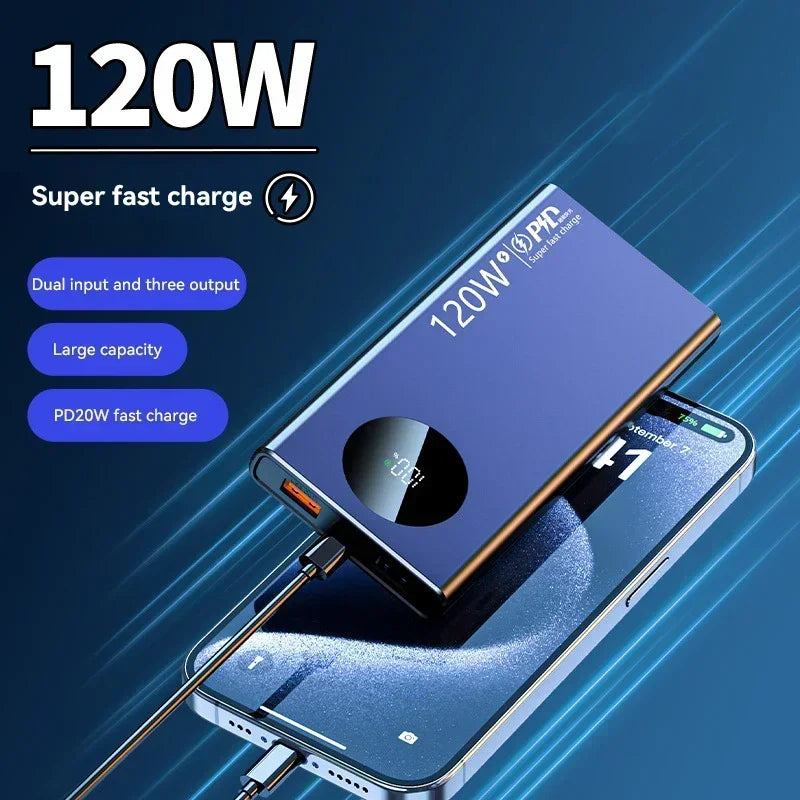 Xiaomi 120W Power Bank With LED Digital Display 2-way Fast Charging 50000mAh Large Capacity External Battery For Multiple Phones