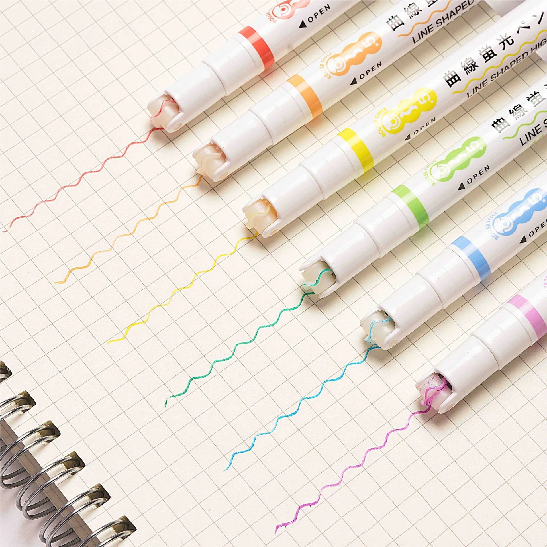 6Pcs/Set Flower Shape Outline Pens Highlighter Marker Curve Roller Tip Pen Cute Stationery Kawaii Graffiti School Acsesories