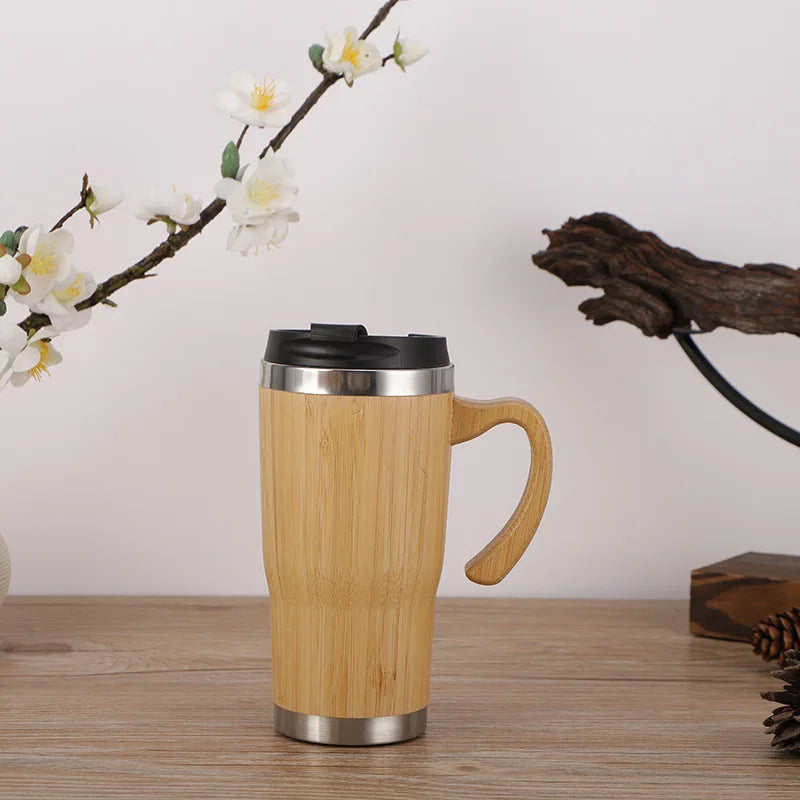 Bamboo Thermos Insulated Mup Creative Bamboo Insulated Water Bottle Heated Travel Cup Office Cup