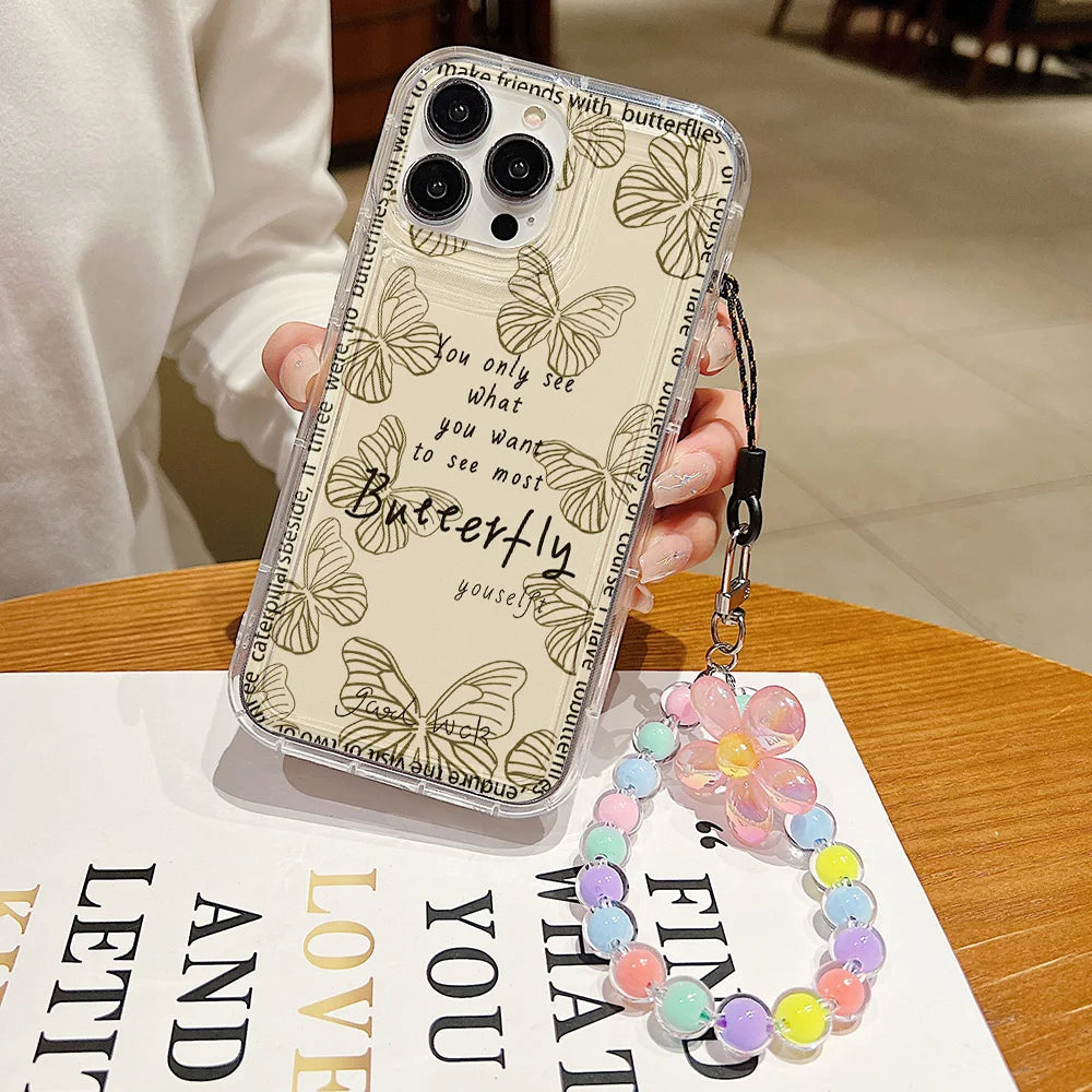 Flower Hang Phone Chain Case - Cases iPhone  6 6s 7 8 14 Plus SE 2020