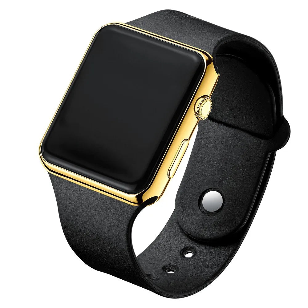 Simple Digital Watch for Men Women Fashion Sport LED Electronic Watch Black Silicone Wristband Casual Mens Watch Reloj Hombre - iBrightCS