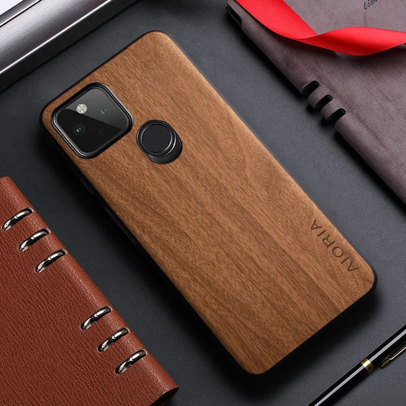 Wood Pattern Leather case - Google Pixel 5 5A 4A 4 XL 5G