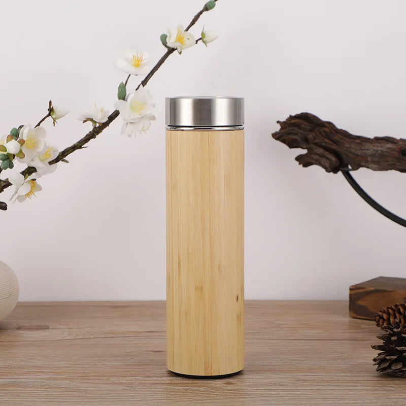 Bamboo Thermos Insulated Mup Creative Bamboo Insulated Water Bottle Heated Travel Cup Office Cup