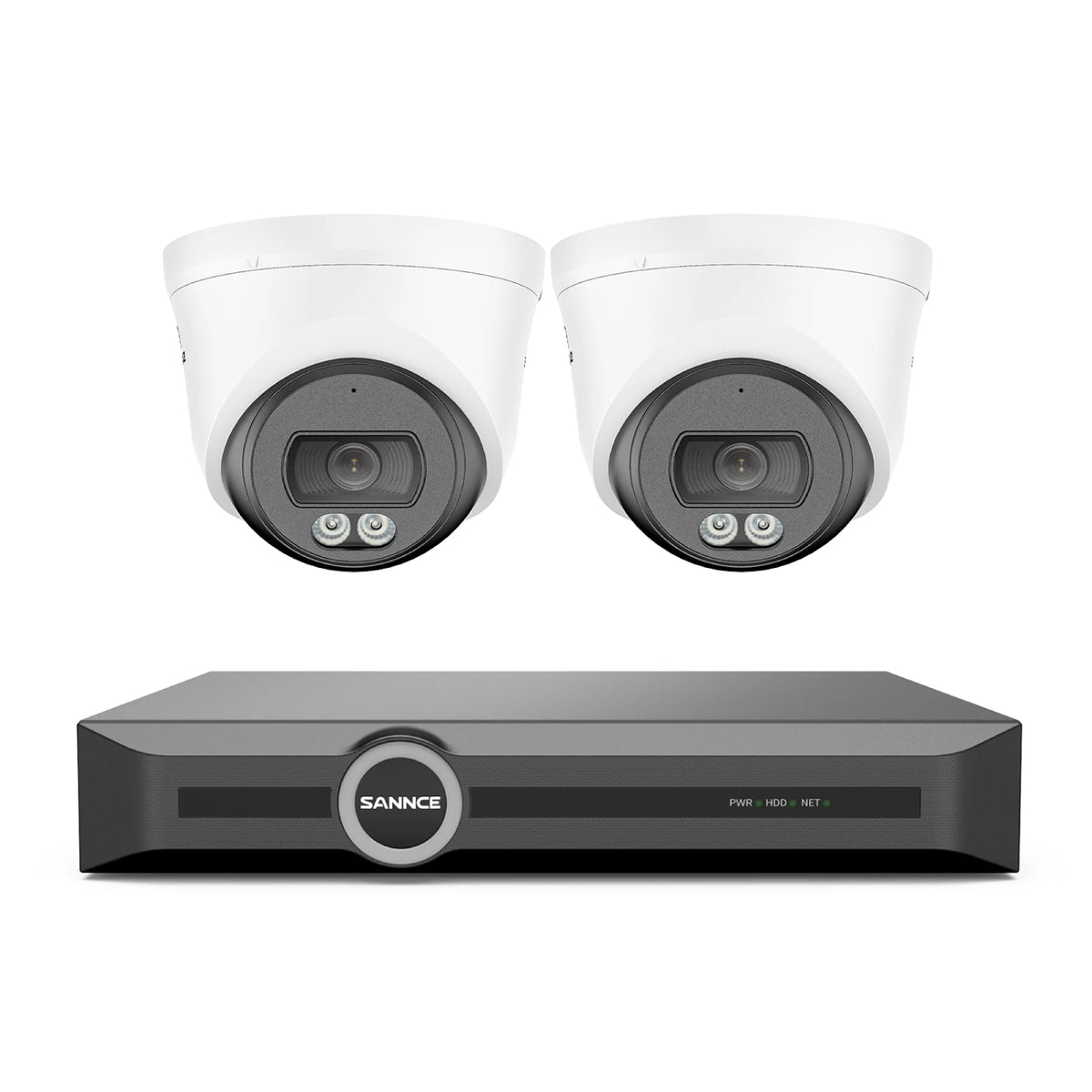 SANNCE 8MP PoE Security Camera Outdoor, 8CH NVR with 2.8mm 4K Home Surveillance Cameras, H.265 Two-Way Audio, AI Human Vehicle Detection, 128° Dual Light Night Vision CCTV Surveillance Camera ONVIF