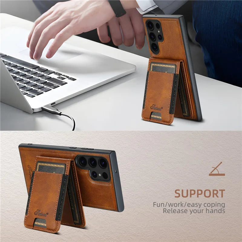 Luxury Wallet Leather Phone Case - Samsung S & N Series
