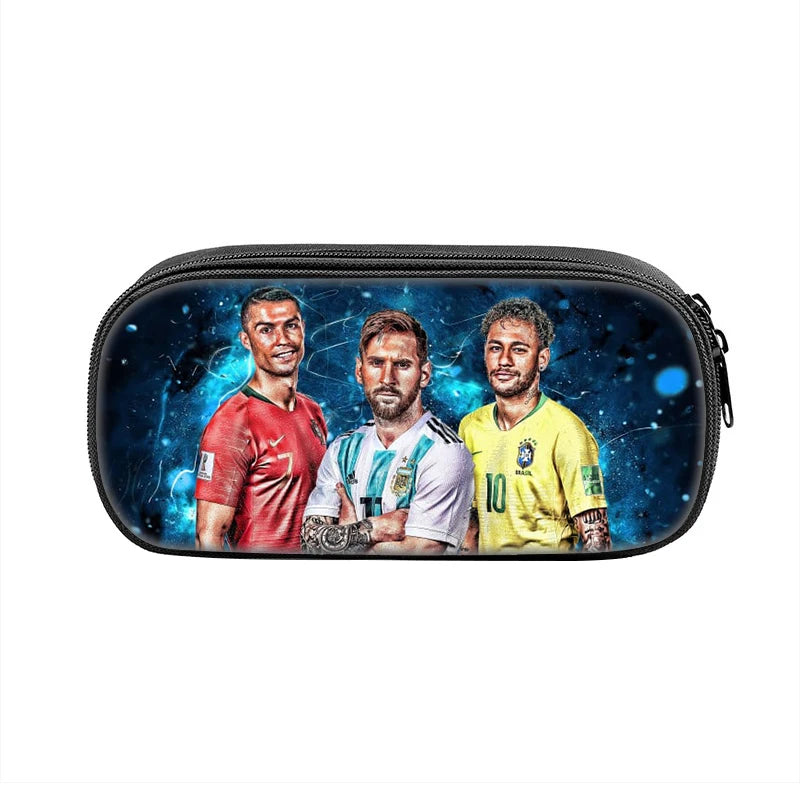 3 pcs set Football Star Child School Backpack with Lunch Bags Pencil Bags School Bags For M-Messis Boys Girls Best Gift
