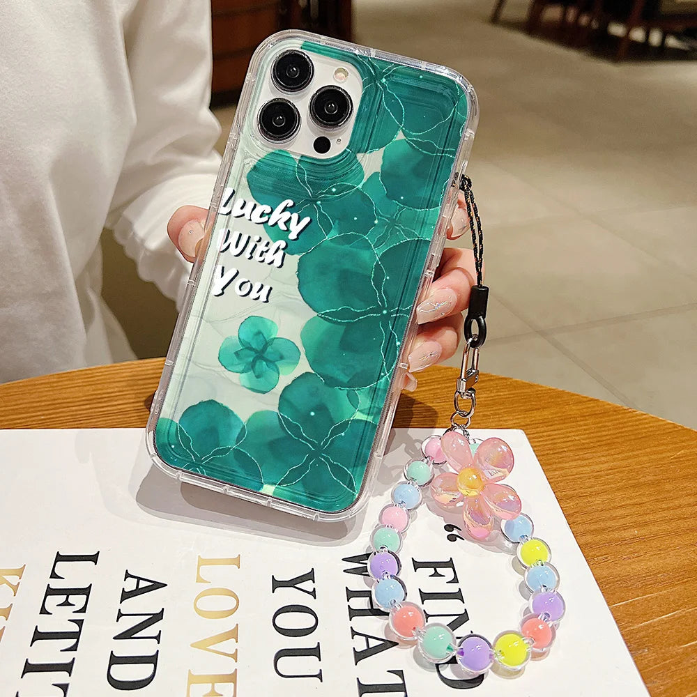 Flower Hang Phone Chain Case - Cases iPhone  6 6s 7 8 14 Plus SE 2020