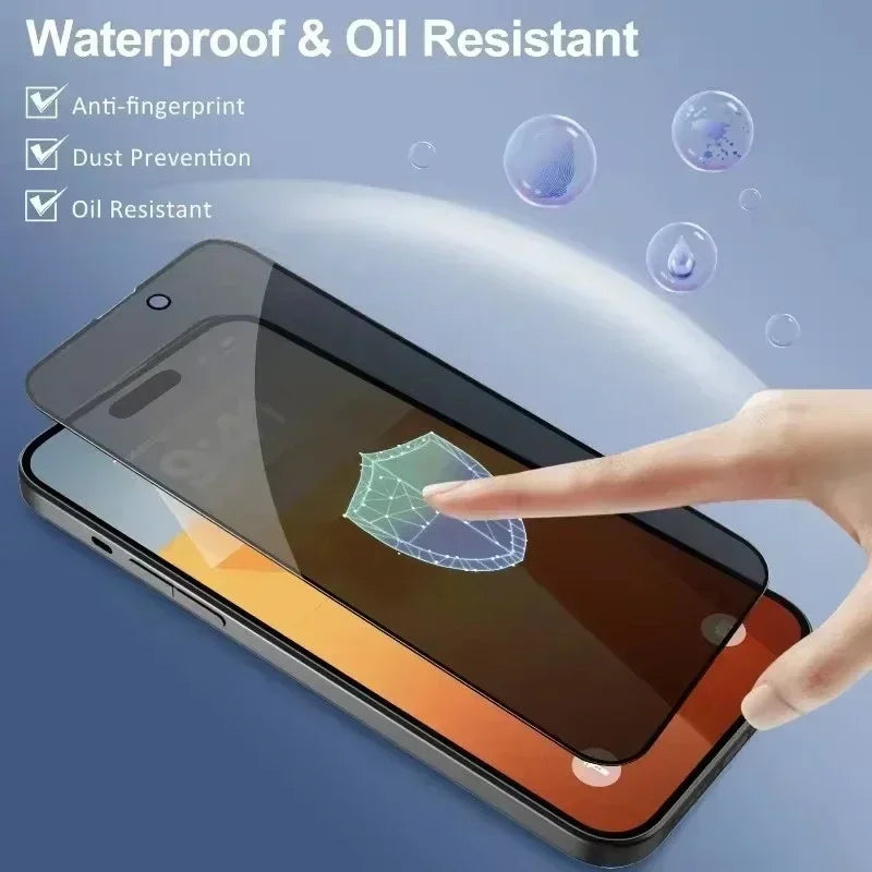 1-5Pcs Full Cover Privacy Screen Protector For IPhone 16 15 13 11 14Pro Max Anti-spy Tempered Glass For iPhone X XS Max XR Glass