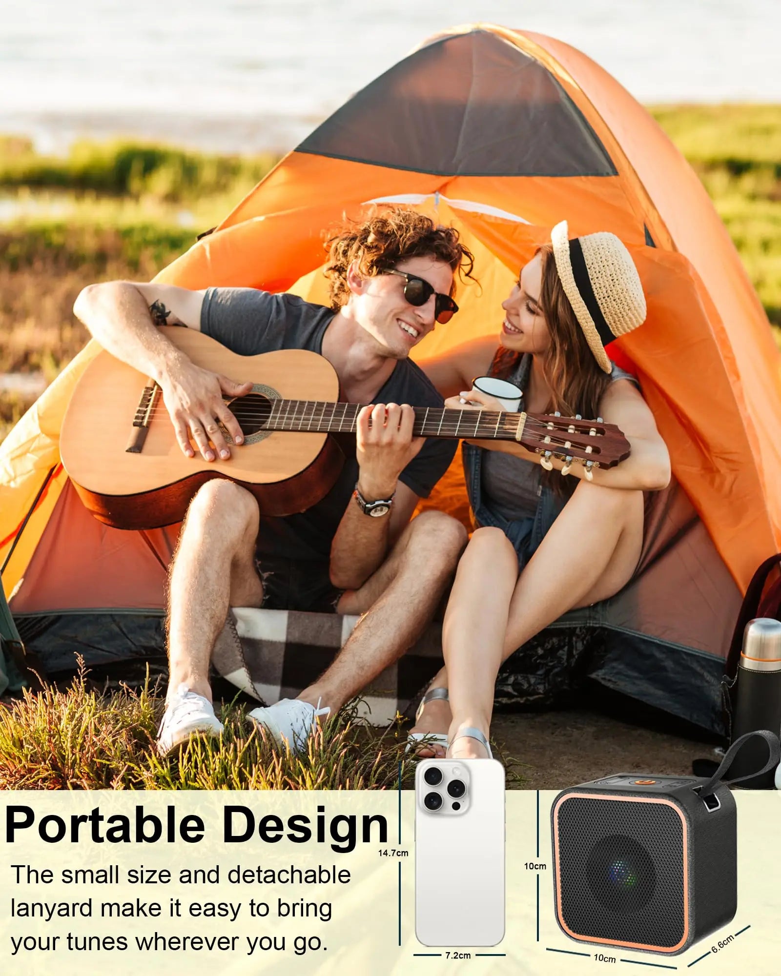 Portable Bluetooth Speaker with HD Sound, 10H Playtime & Dynamic RGB Lights – Party-Ready for Outdoor, Travel & Home. - iBrightCS