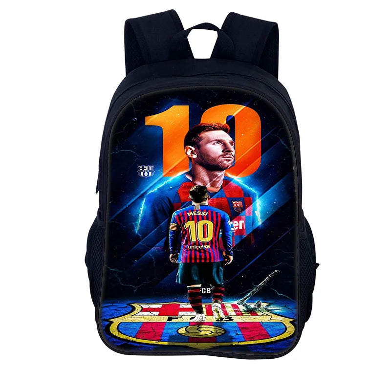 3 pcs set Football Star Child School Backpack with Lunch Bags Pencil Bags School Bags For M-Messis Boys Girls Best Gift