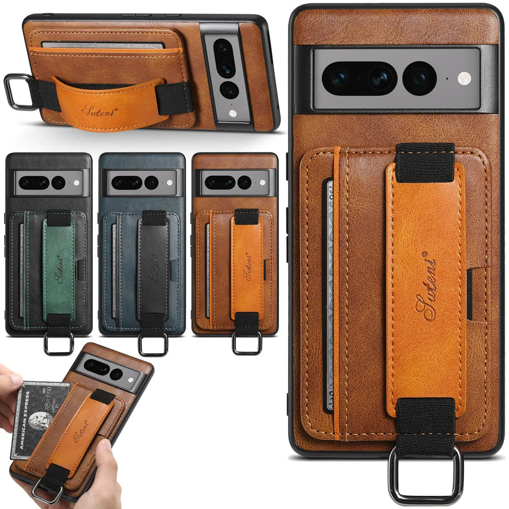 Leather Wallet Phone Case For Google Pixel 6 6a 7 7a 8 Pro