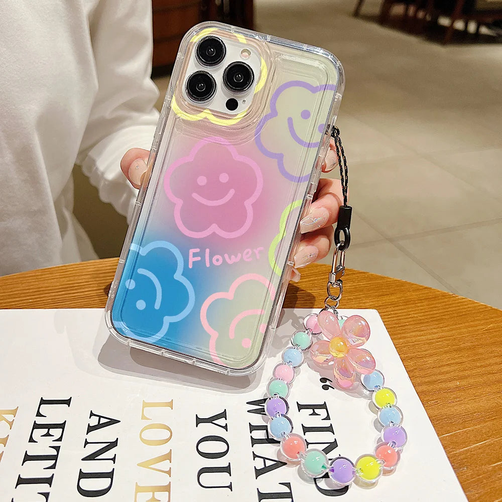 Flower Hang Phone Chain Case - Cases iPhone  6 6s 7 8 14 Plus SE 2020