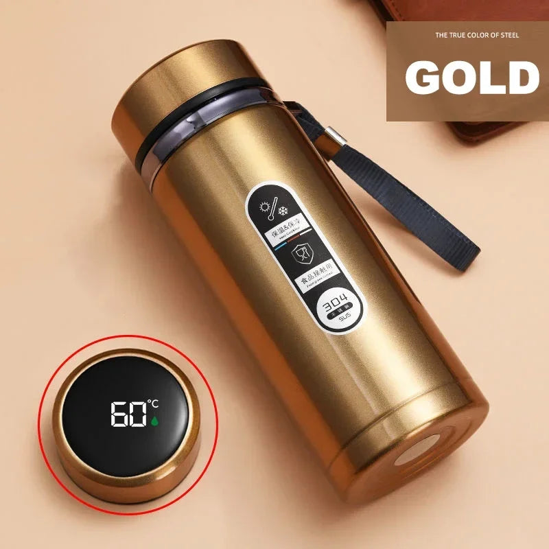 LED Temperature 500ML-1Liter Stainless Steel Thermos Bottle withDisplay Sus304 Tea Water Bottle Vacuum Flask Portable Cups