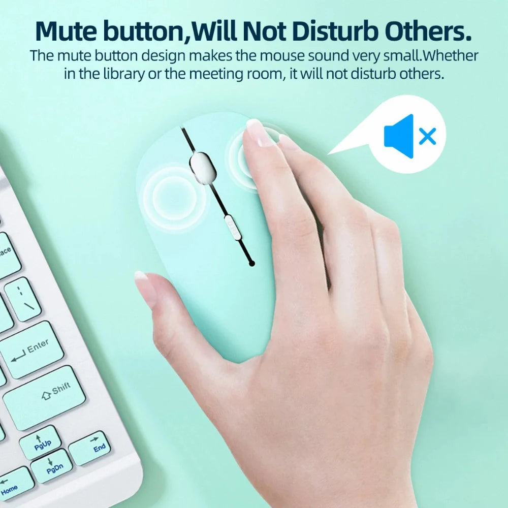 Silent Bluetooth Mouse Marcaron Computer Laptop Optical Mouse Wireless for iPad Samsung Tablet Universal Mice Noiseless - iBrightCS