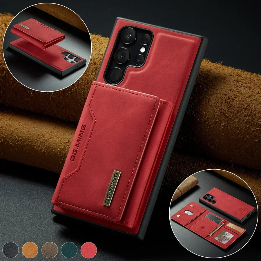 Luxury Magnetic Leather Wallet Case - Samsung Galaxy S25 Ultra S24 S23 S20 S21 S22 Plus Note 20