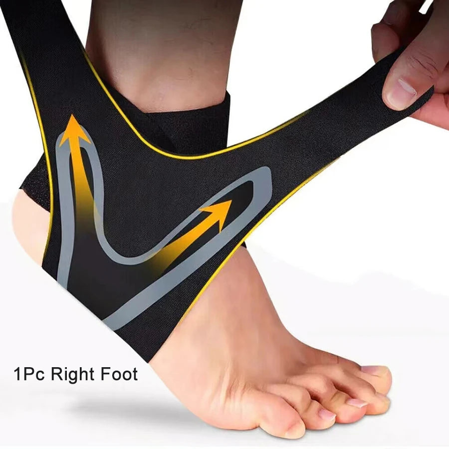1 Pc Ankle Brace Support Compression Sleeve Elastic Plantar Fasciitis Pain Relief Foot Bandage Protective Wrap Sports Socks - iBrightCS