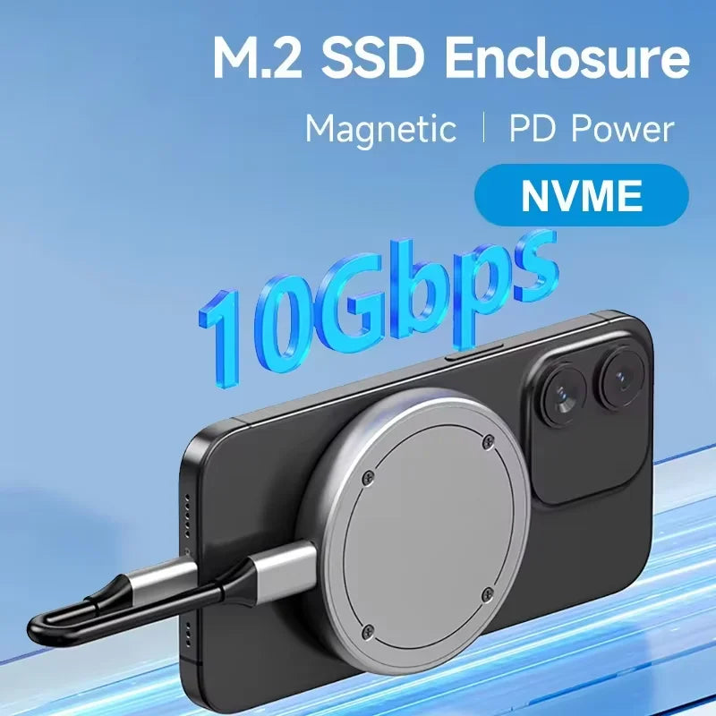 8-IN-1 Magnetic Enclosure 10Gbps SSD Case USB C
