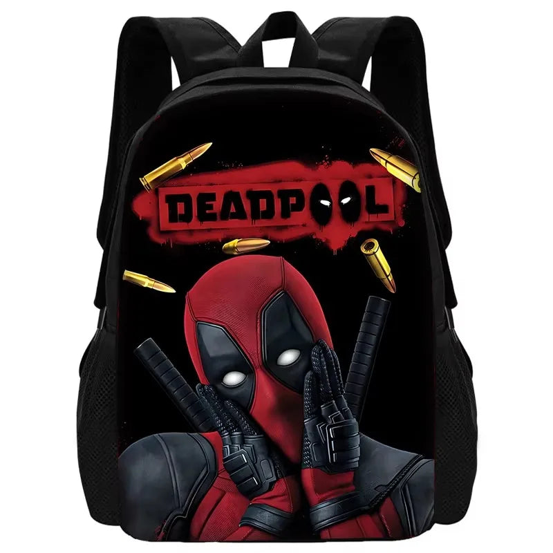 3 pcs set Deadpools Super Heroes Child School Backpack with Lunch Bags ,Pencil Bags ,School Bags for Boys Girls Best Gift