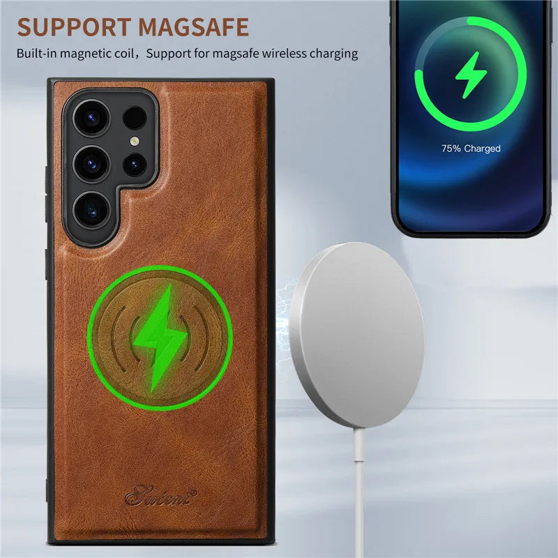 Luxury Wallet Leather Phone Case - Samsung S & N Series