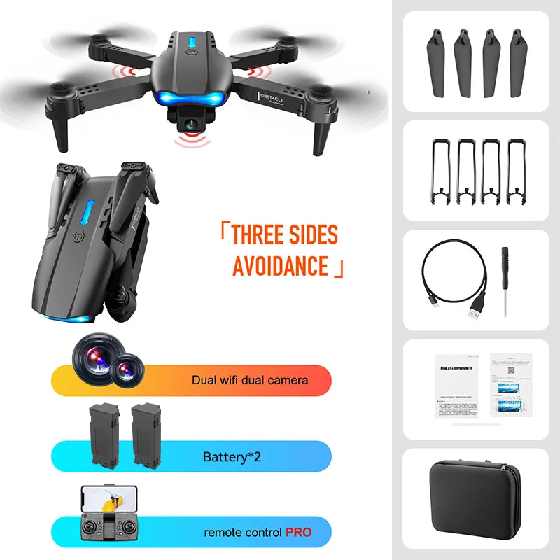 Best-selling Drone E99 Folding drones con cámara Professional HD Dual Aerial Photography Four-axis flight Remote Control Drones - iBrightCS
