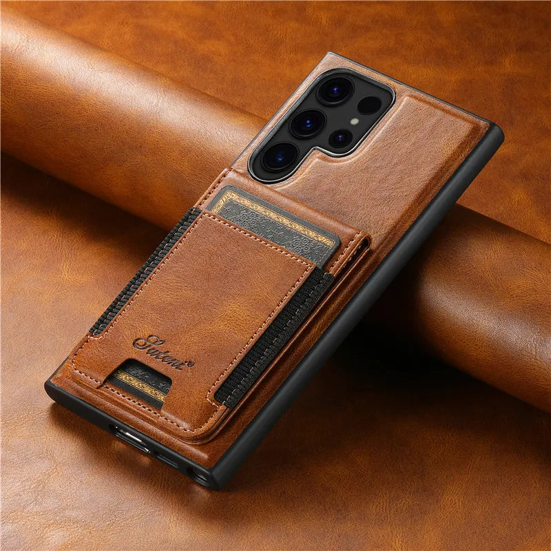 Luxury Wallet Leather Phone Case - Samsung S & N Series