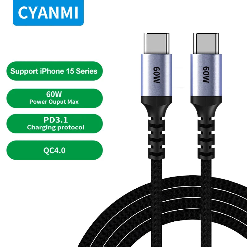 240W USB C to USB C Cable, USB C to Type C Fast Charging Cable for MacBook Pro, iPhone15/15Pro/15Plus/15ProMax, iPad Pro 2020