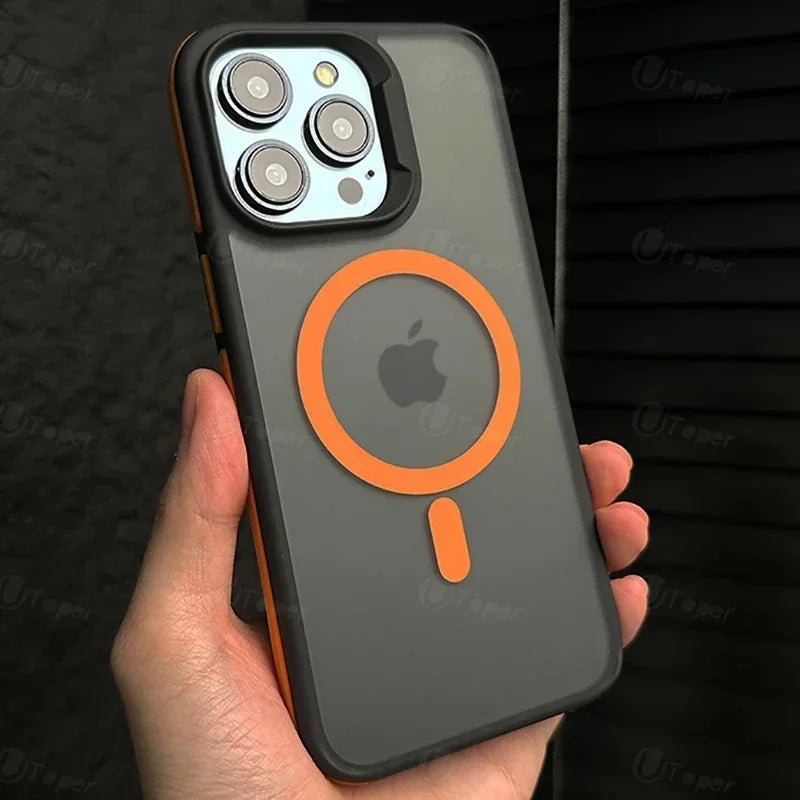 New Bicolor Matte Frosted Magnetic Phone Case -  iPhone 16 15 14 Plus 13 12 11 Pro Max