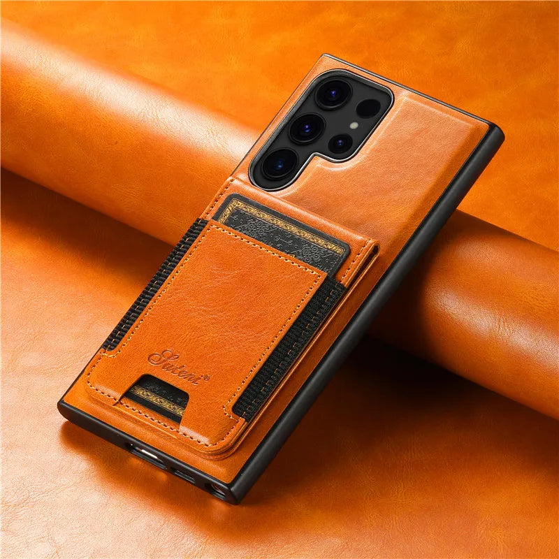 Luxury Wallet Leather Phone Case - Samsung S & N Series