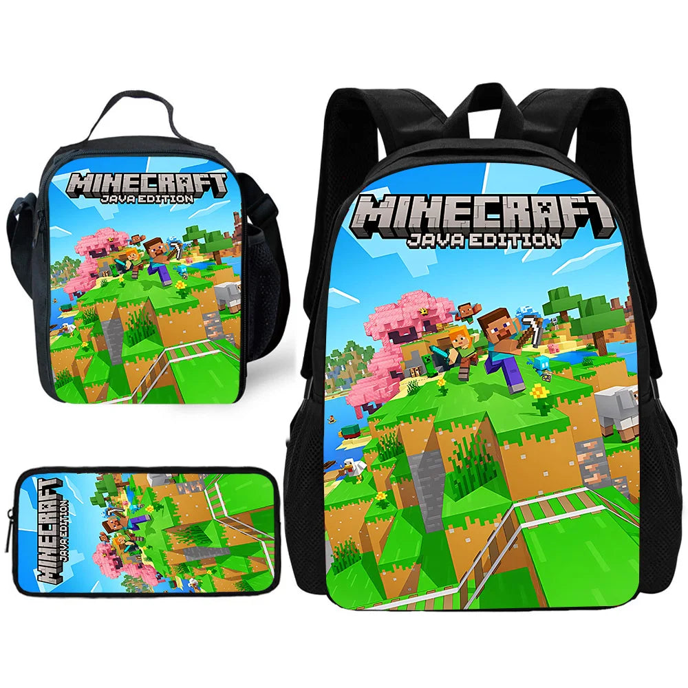 Child School Cartoon For M-My W-Worlds Backpack with Lunch Bags ,Pencil Bags ,School Bags for Boys Girls Best Gift