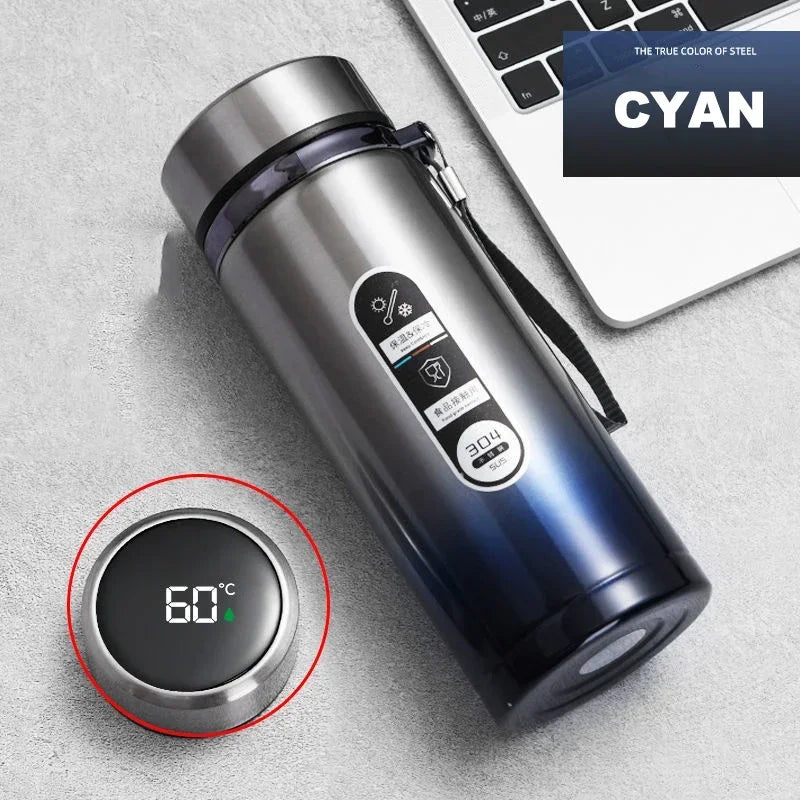 LED Temperature 500ML-1Liter Stainless Steel Thermos Bottle withDisplay Sus304 Tea Water Bottle Vacuum Flask Portable Cups