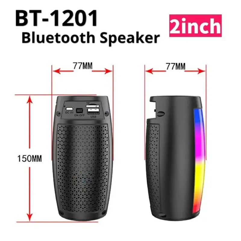 Portable Bluetooth Speaker with Colorful 360 LED Light Show