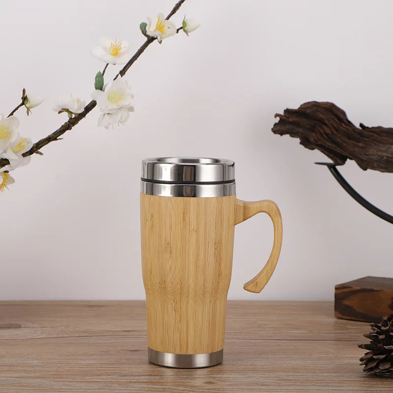Bamboo Thermos Insulated Mup Creative Bamboo Insulated Water Bottle Heated Travel Cup Office Cup