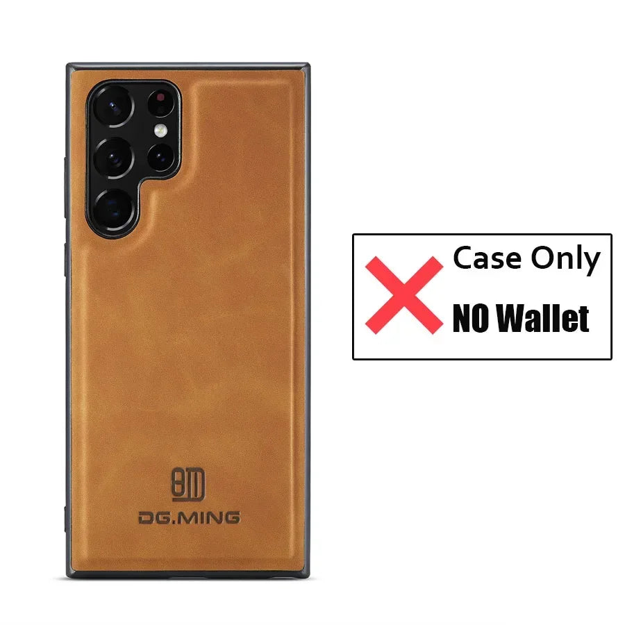 Luxury Magnetic Leather Wallet Case - Samsung Galaxy S25 Ultra S24 S23 S20 S21 S22 Plus Note 20