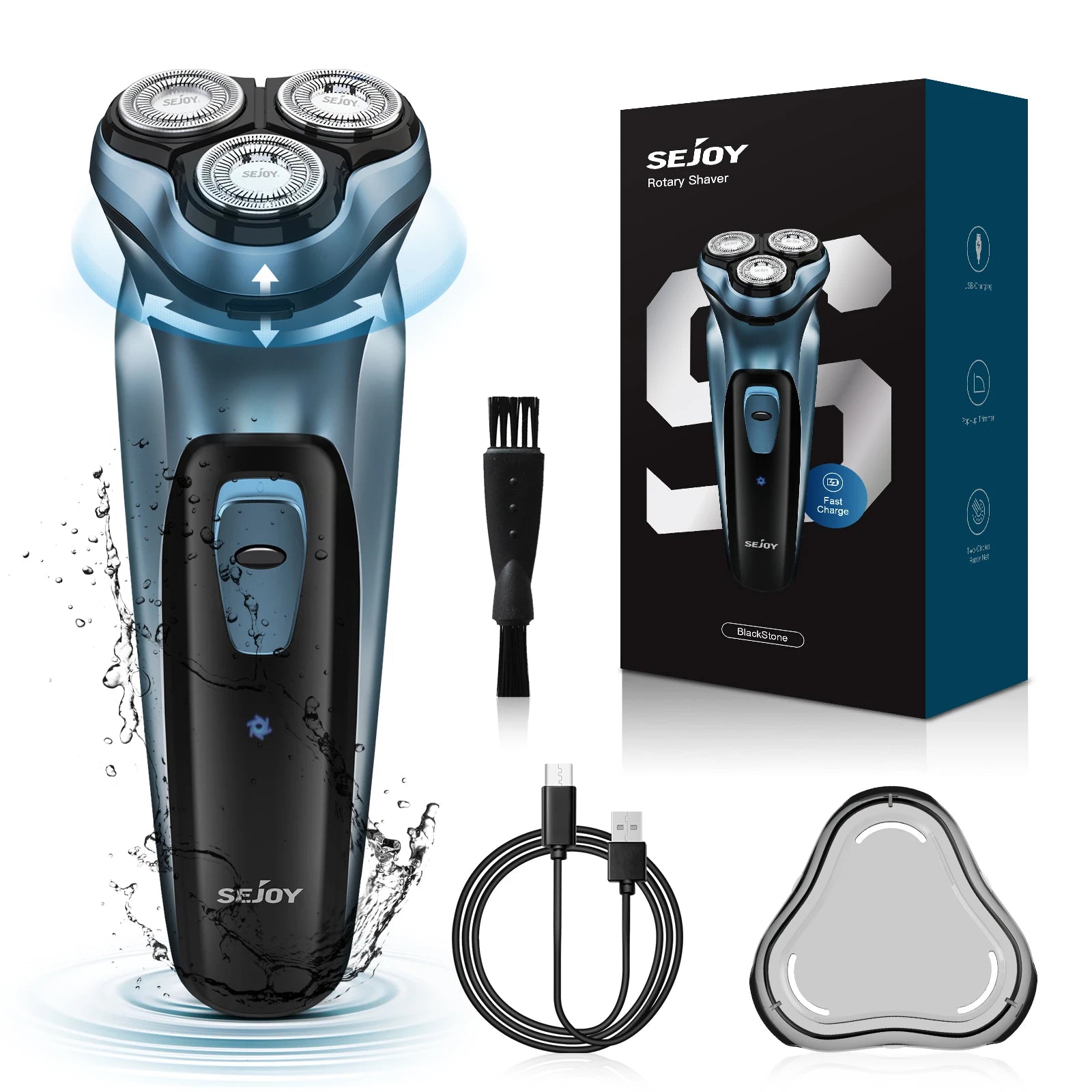 Sejoy Electric Razor for Men Rechargeable Electric Shavers Rotary Portable Travel Razor Idea Gift Beard Trimmer