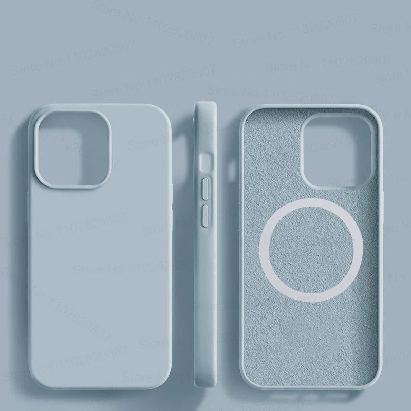 Liquid Silicone Magnetic Cases - iPhone 15 14 11 13 12 Pro Max Plus