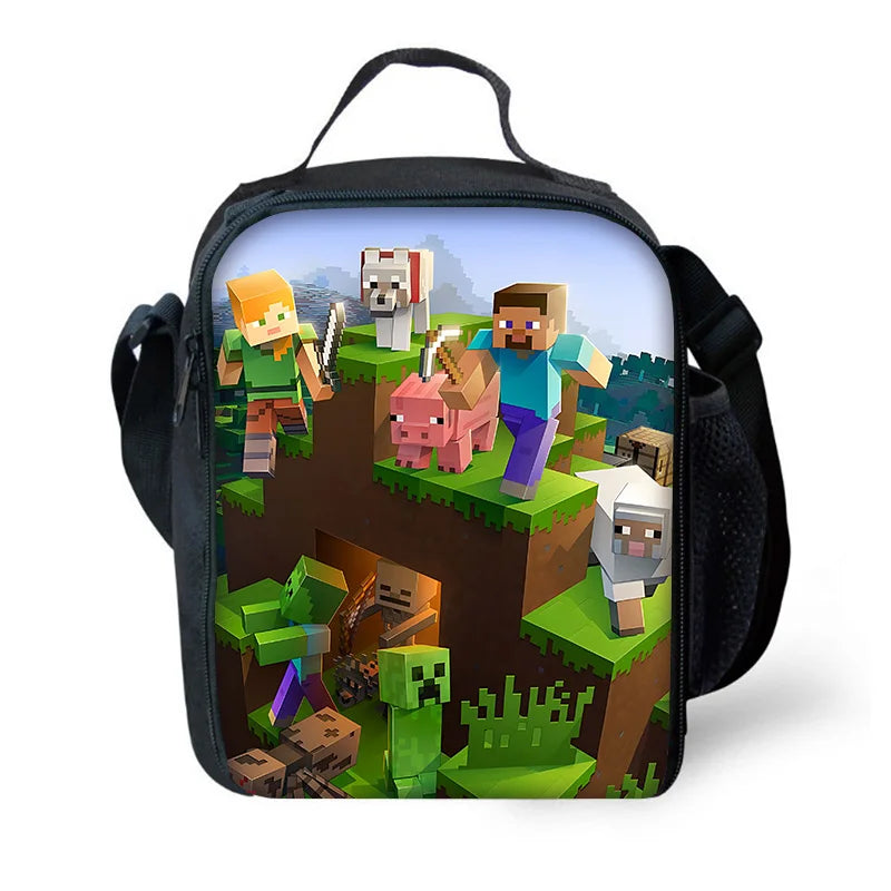Child School Cartoon For M-My W-Worlds Backpack with Lunch Bags ,Pencil Bags ,School Bags for Boys Girls Best Gift