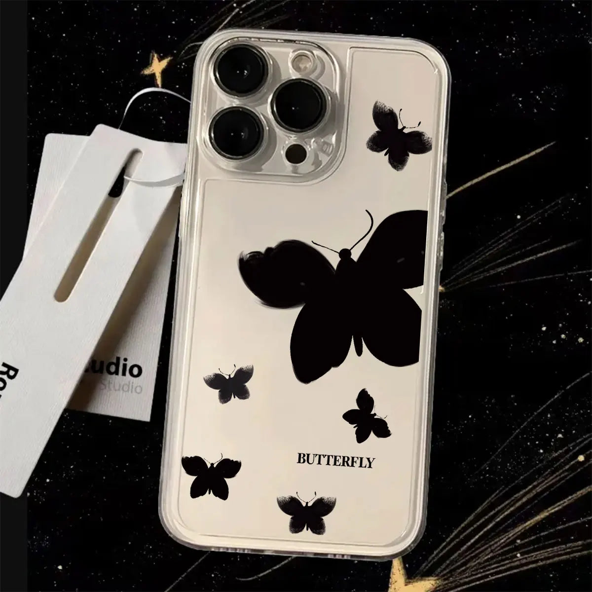 Luxury Butterfly Glitter Clear Phone Case - iPhone 12 13 Pro Max