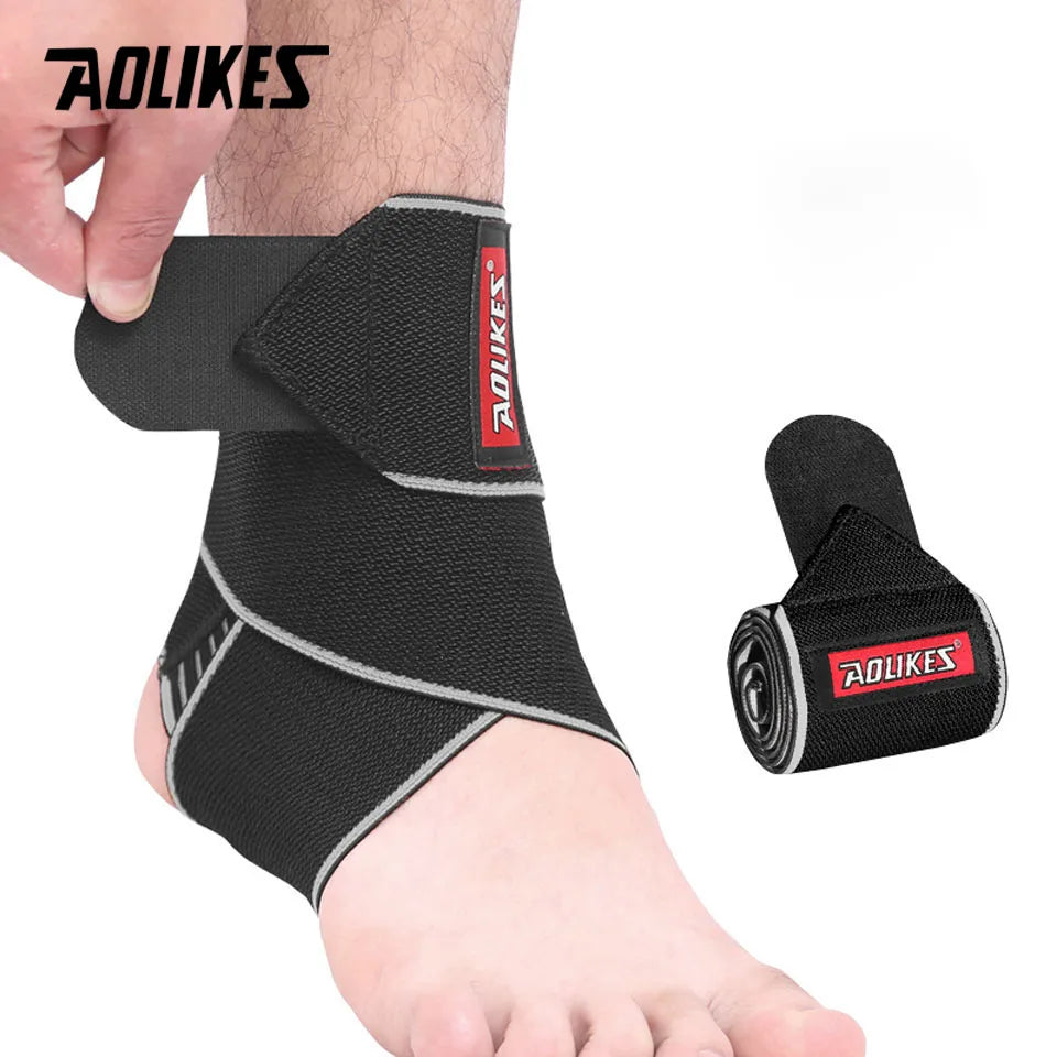 AOLIKES 1 PCS Elastic Silicone Ankle Support Brace Strap Basketball Football Ankle Brace Wraps, Adjustable Ankle Stabilizer - iBrightCS