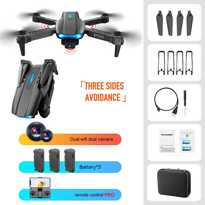 Best-selling Drone E99 Folding drones con cámara Professional HD Dual Aerial Photography Four-axis flight Remote Control Drones - iBrightCS