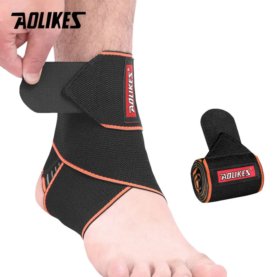 AOLIKES 1 PCS Elastic Silicone Ankle Support Brace Strap Basketball Football Ankle Brace Wraps, Adjustable Ankle Stabilizer - iBrightCS