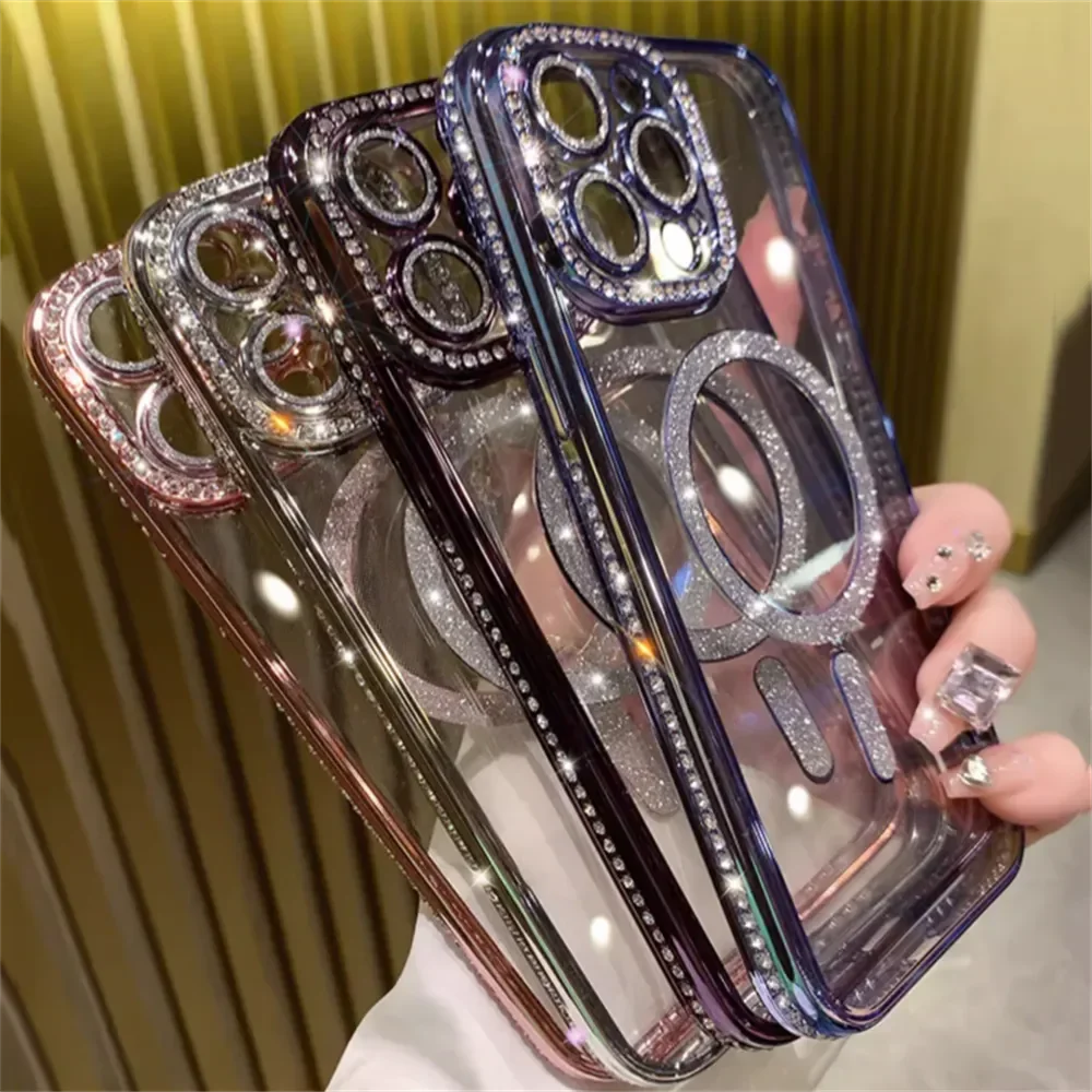 2024 New Fashion Glitter Diamond Transparent Case - iPhone 16 Pro Max